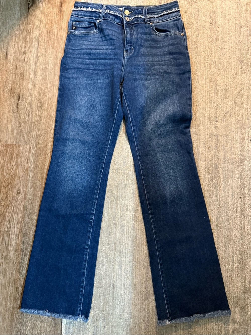 KanCan Blue Boot Cut Jeans with Raw Hem